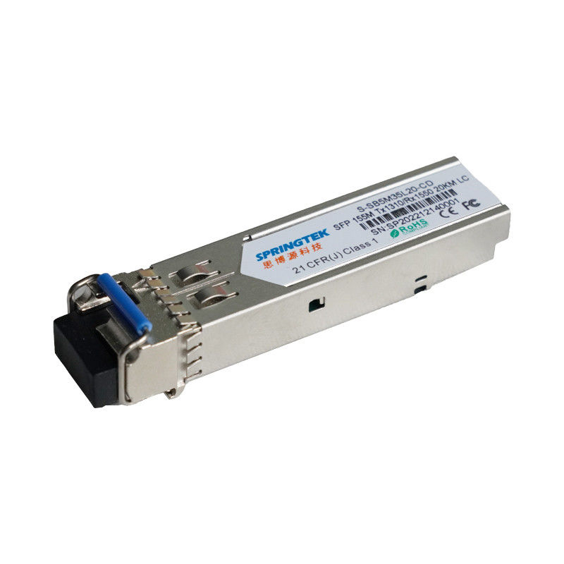 Приемопередатчик 155Mb/s TX1310nm/RX1550nm LC WDM 20km BIDI SFP оптически для канала волокна SM