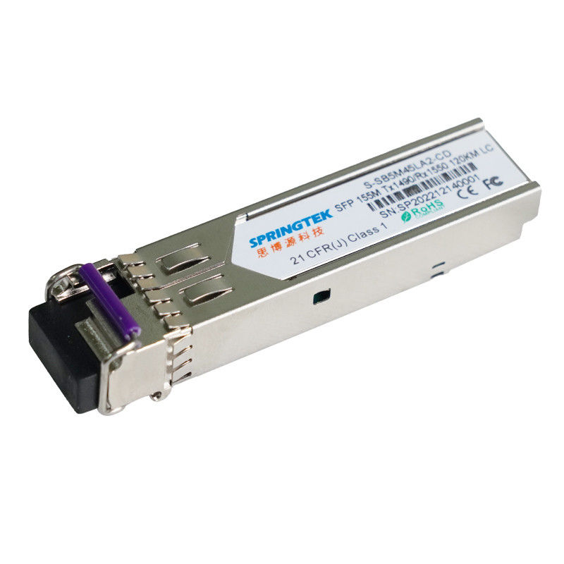Режим Bidi SFP 120km ультра долгосрочный LC 155M SFP лазера 155M Springtek Tx1490nm Rx1550nm DFB одиночный