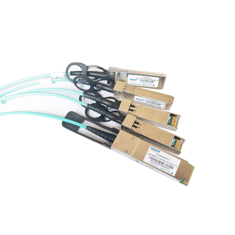 40g Qsfp+ к проламыванию 4x10g Sfp+ Aoc привязывает кабель Sfp Aoc приемопередатчика волокна 1m 3m 5m 100m Ddm Om3 активный оптически