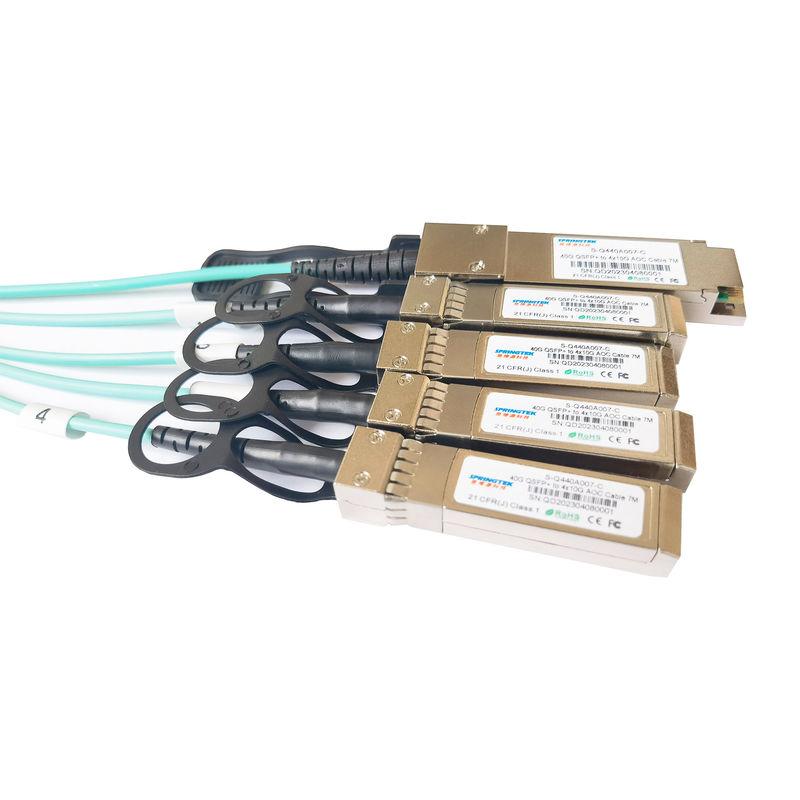 40g Qsfp+ к проламыванию 4x10g Sfp+ Aoc привязывает кабель приемопередатчика 850nm Sfp Aoc волокна 7m Ddm Om3 активный оптически
