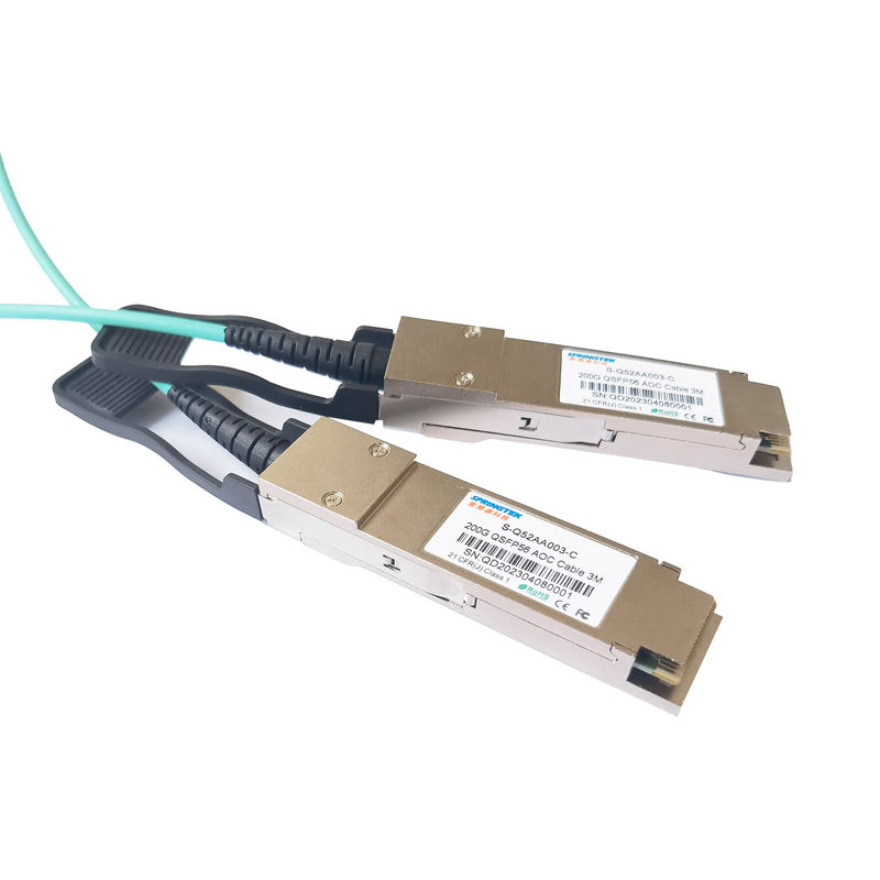 200G QSFP56 к QSFP56 активной пользе гибкого провода волокна оптического кабеля AOC OM3 оптической для оборудования центра данных